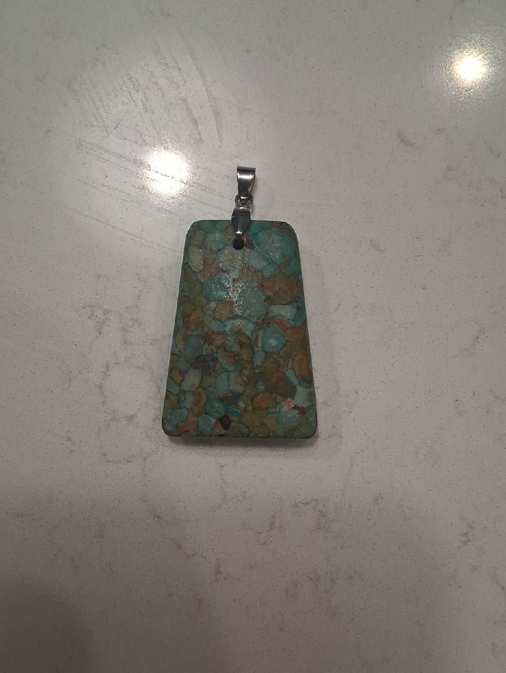 Turquoise Mosaic Stone Pendant